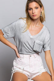 Girly Meets Basic Short Sleeve Top - Sunday Golden