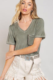 Girly Meets Basic Short Sleeve Top - Sunday Golden