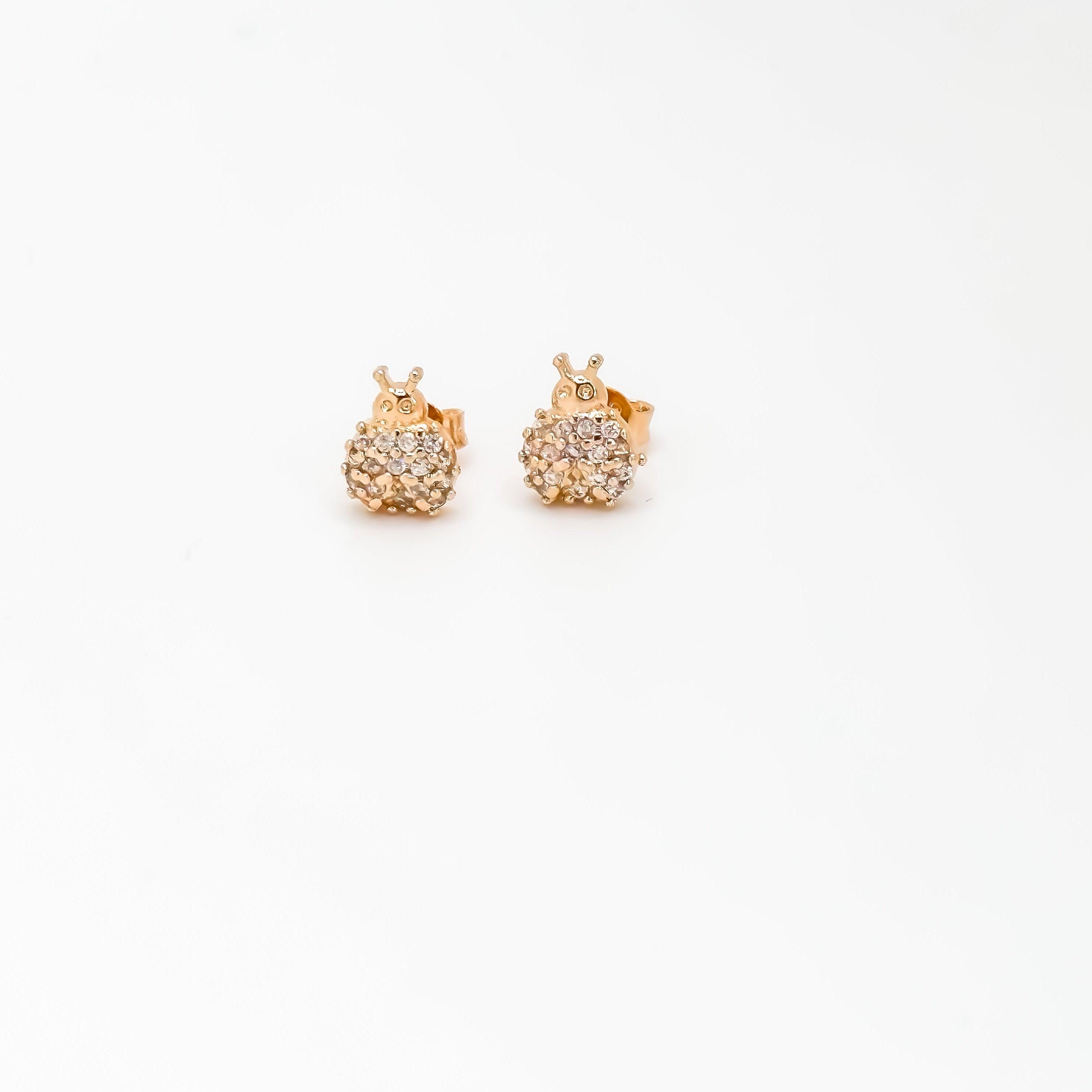 Pave Lady Bug Stud Earring - Sunday Golden