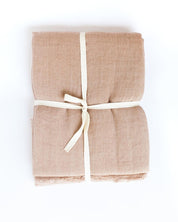 Stone Washed Linen Throw Blanket - Sunday Golden