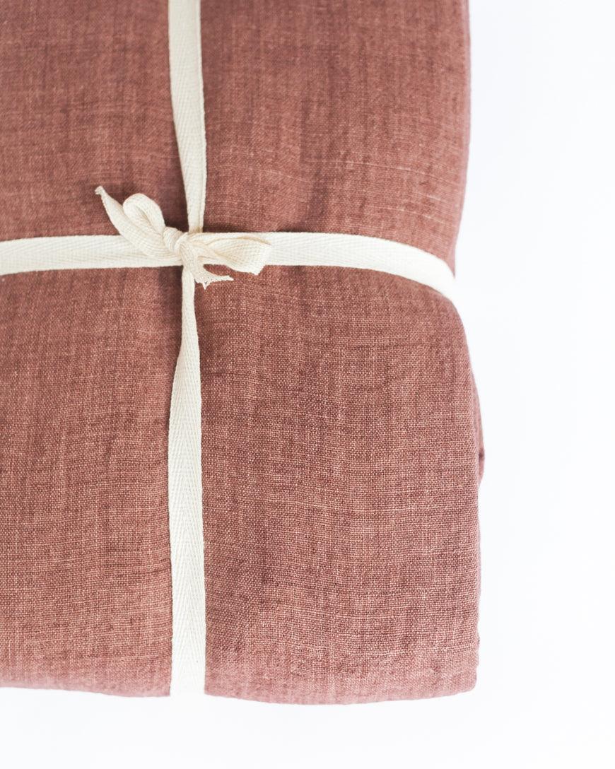 Stone Washed Linen Throw Blanket - Sunday Golden