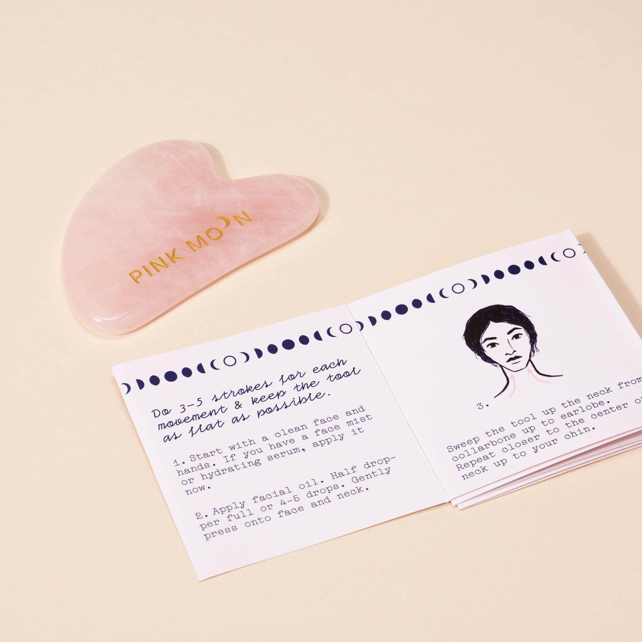 Rose Quartz Gua Sha Facial Tool - Sunday Golden