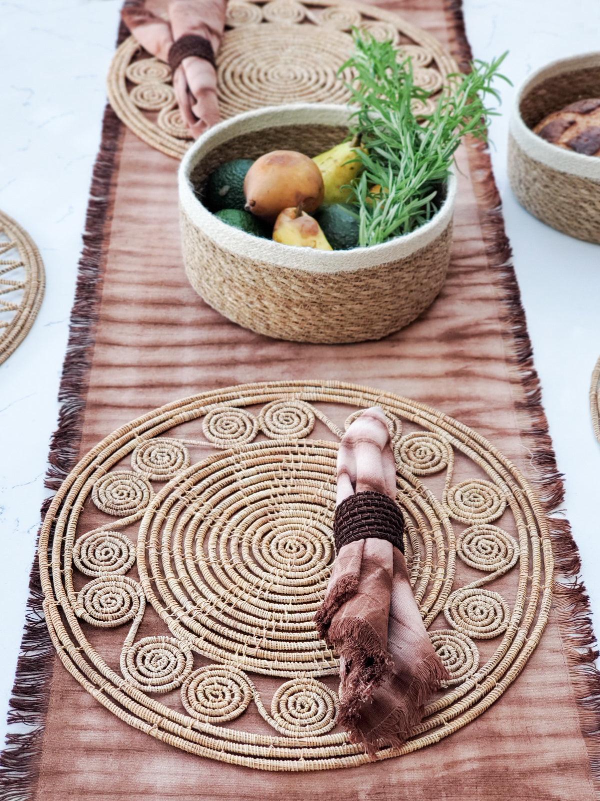 Bayu Woven Palm Fiber Placemat | Natural (Set of 2) - Sunday Golden