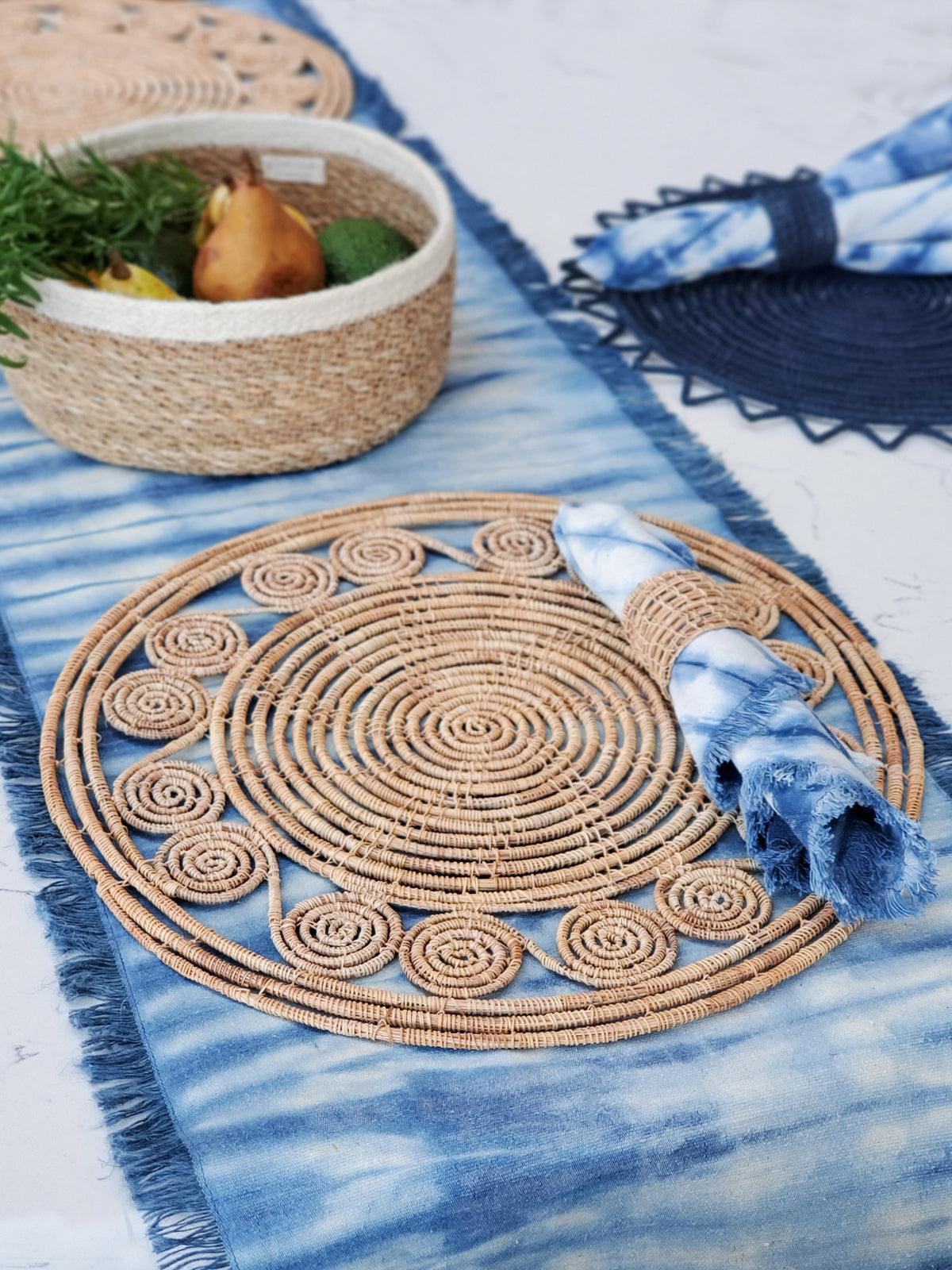 Bayu Woven Palm Fiber Placemat | Natural (Set of 2) - Sunday Golden