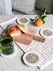  Drink Coaster. Seagrass with Jute coaster. Faire trade. Handmade