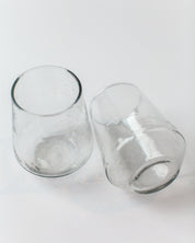 Pair of Hammered Glass Water Tumblers | Handblown in India - Sunday Golden