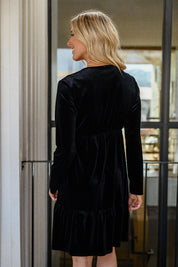 Joslynn Velvet Dress in Black - Sunday Golden