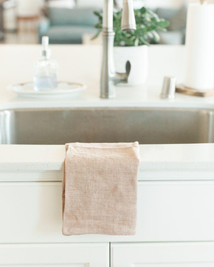 Stone Washed Linen Tea Towel - Sunday Golden