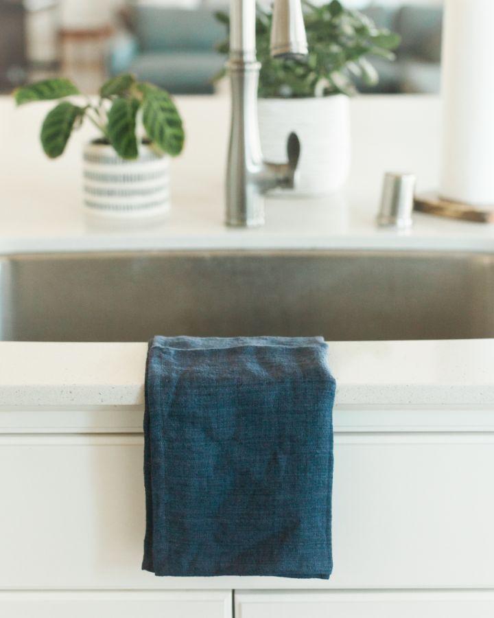 Stone Washed Linen Tea Towel - Sunday Golden
