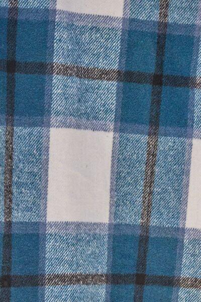 Plaid Button Up Lapel Collar Coat - Sunday Golden