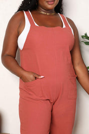 Double Take Wide Leg Overalls with Front Pockets - Sunday Golden