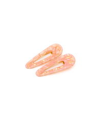 Teardrop Hair Clips (2) . Pink Shell. 2 hair clips in pink shell.