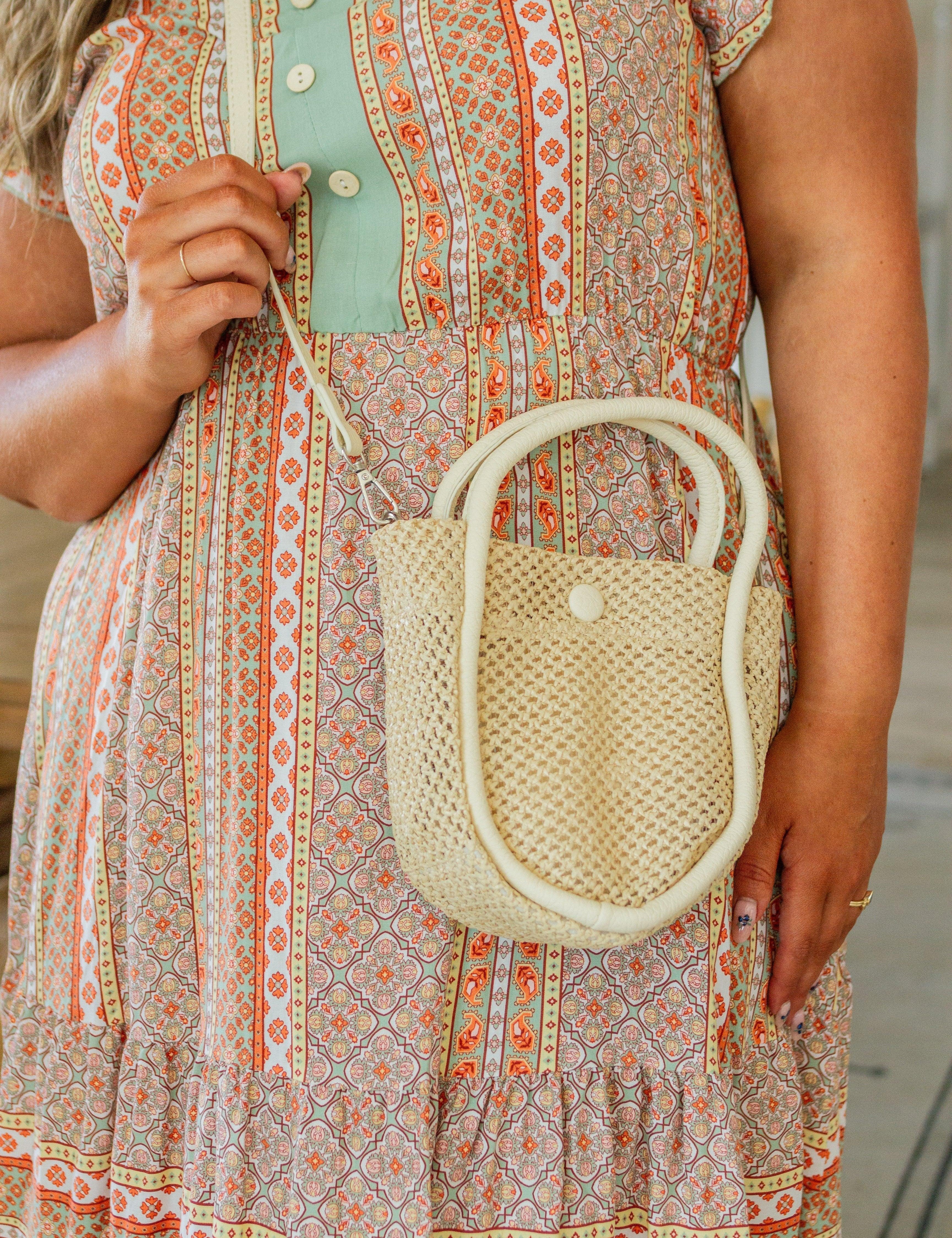 Panama Woven Bucket Bag - Sunday Golden