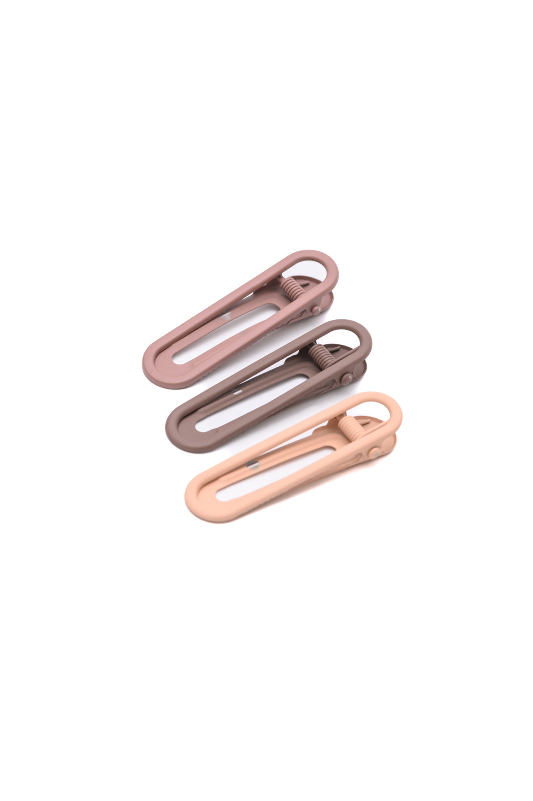 Set of Three . Hair Clips. Oval Hair Clips. Shade of brown. 