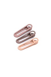 Set of Three . Hair Clips. Oval Hair Clips. Shade of brown. 