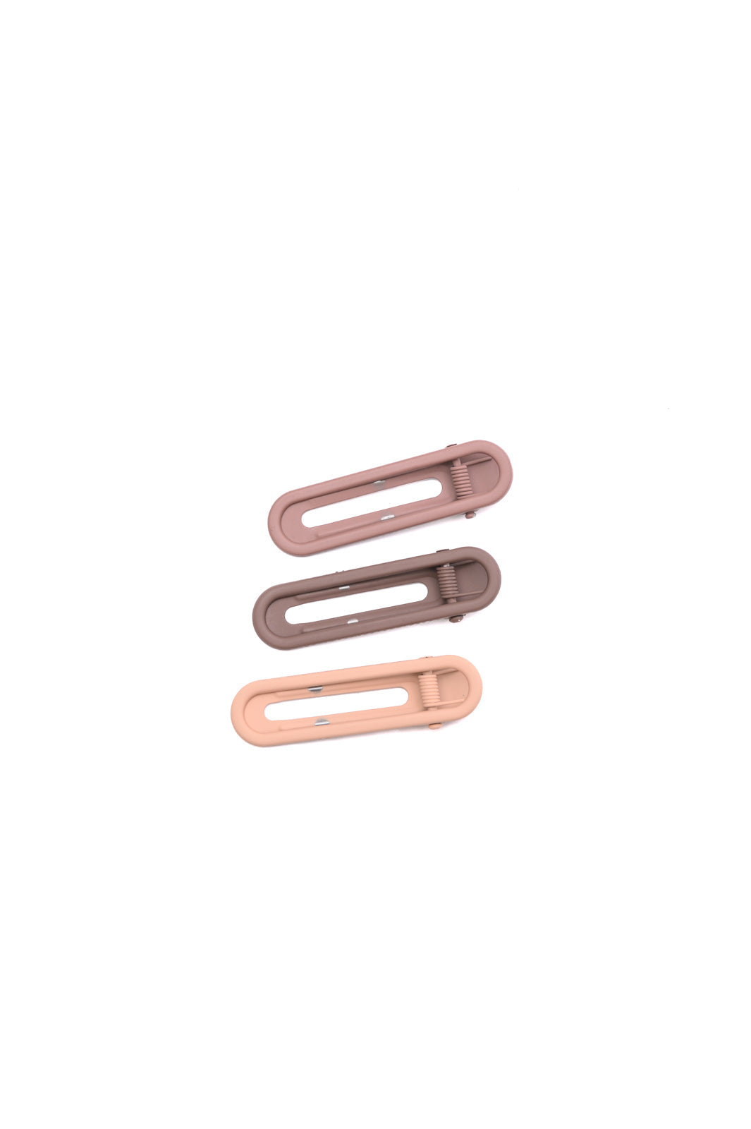 Set of Three . Hair Clips. Oval Hair Clips. Shade of brown. 