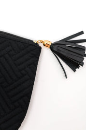 Quilted Travel Zip Pouch in Black - Sunday Golden