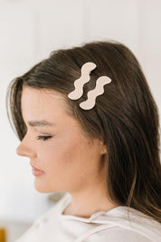 Wavy Clip Set in Cream - Sunday Golden