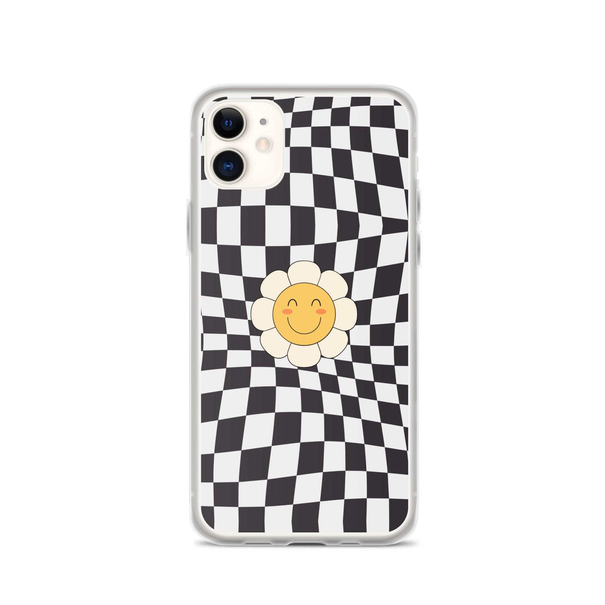 Happy Flower BLACK | Clear Case for iPhone® - Sunday Golden