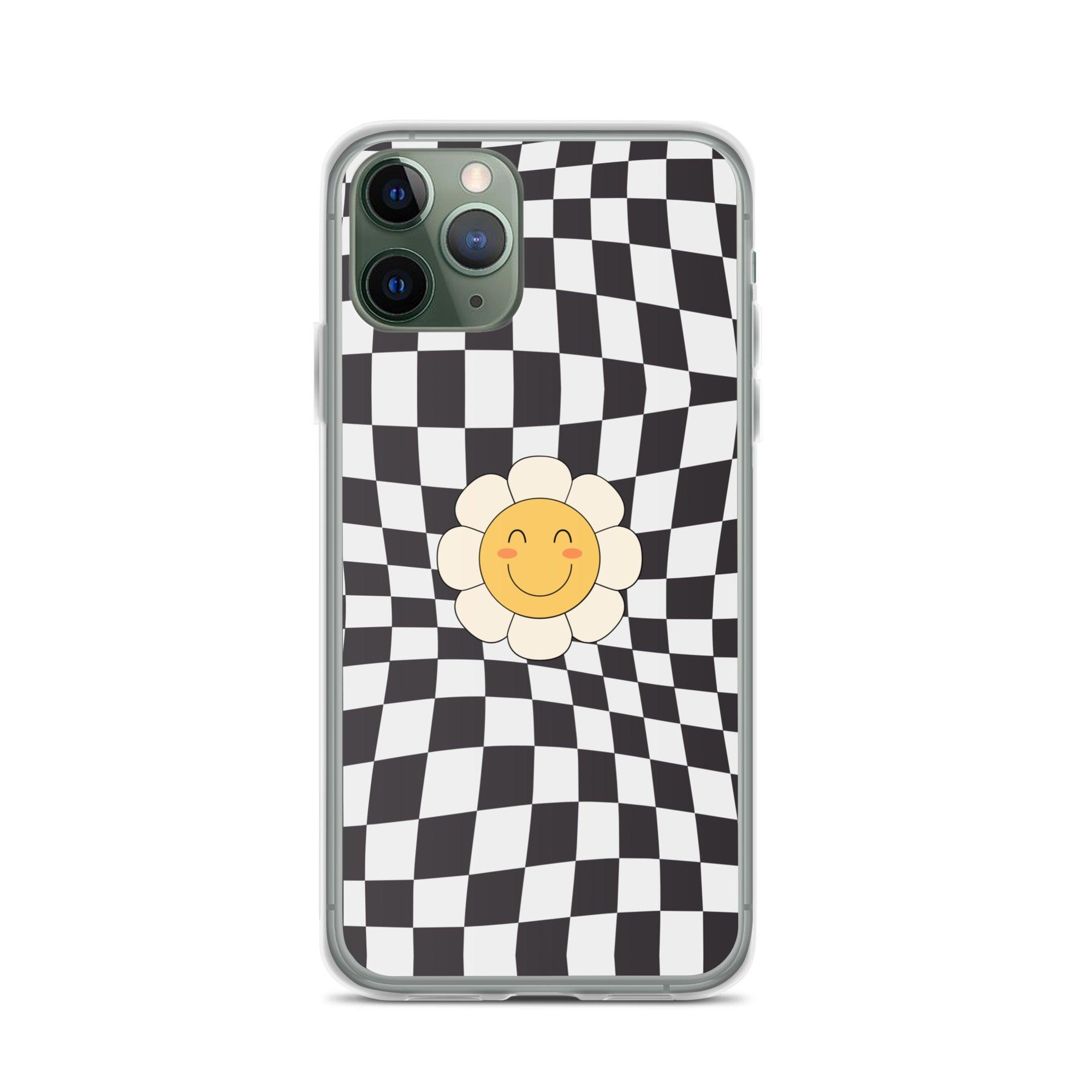 Happy Flower BLACK | Clear Case for iPhone® - Sunday Golden