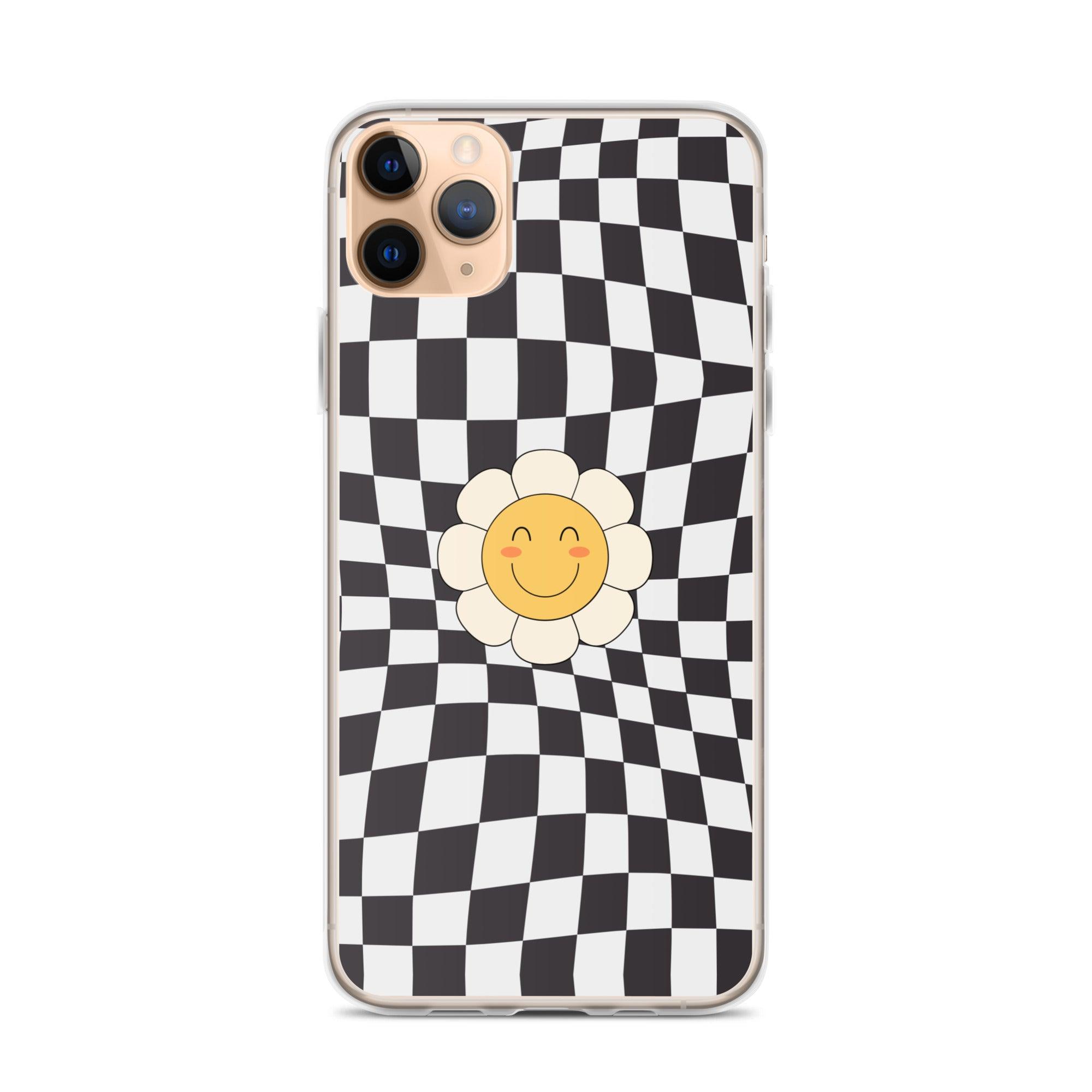 Happy Flower BLACK | Clear Case for iPhone® - Sunday Golden