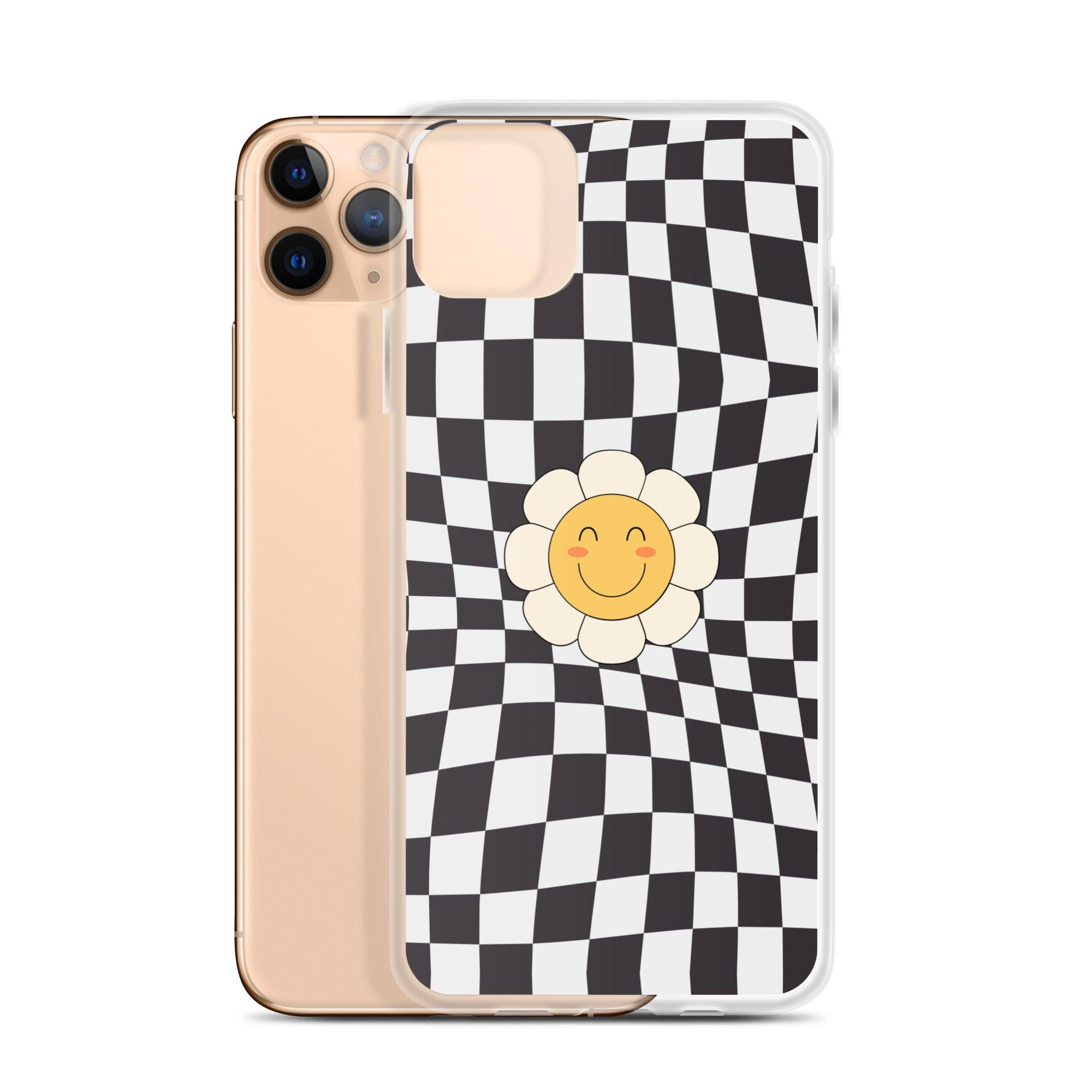 Happy Flower BLACK | Clear Case for iPhone® - Sunday Golden