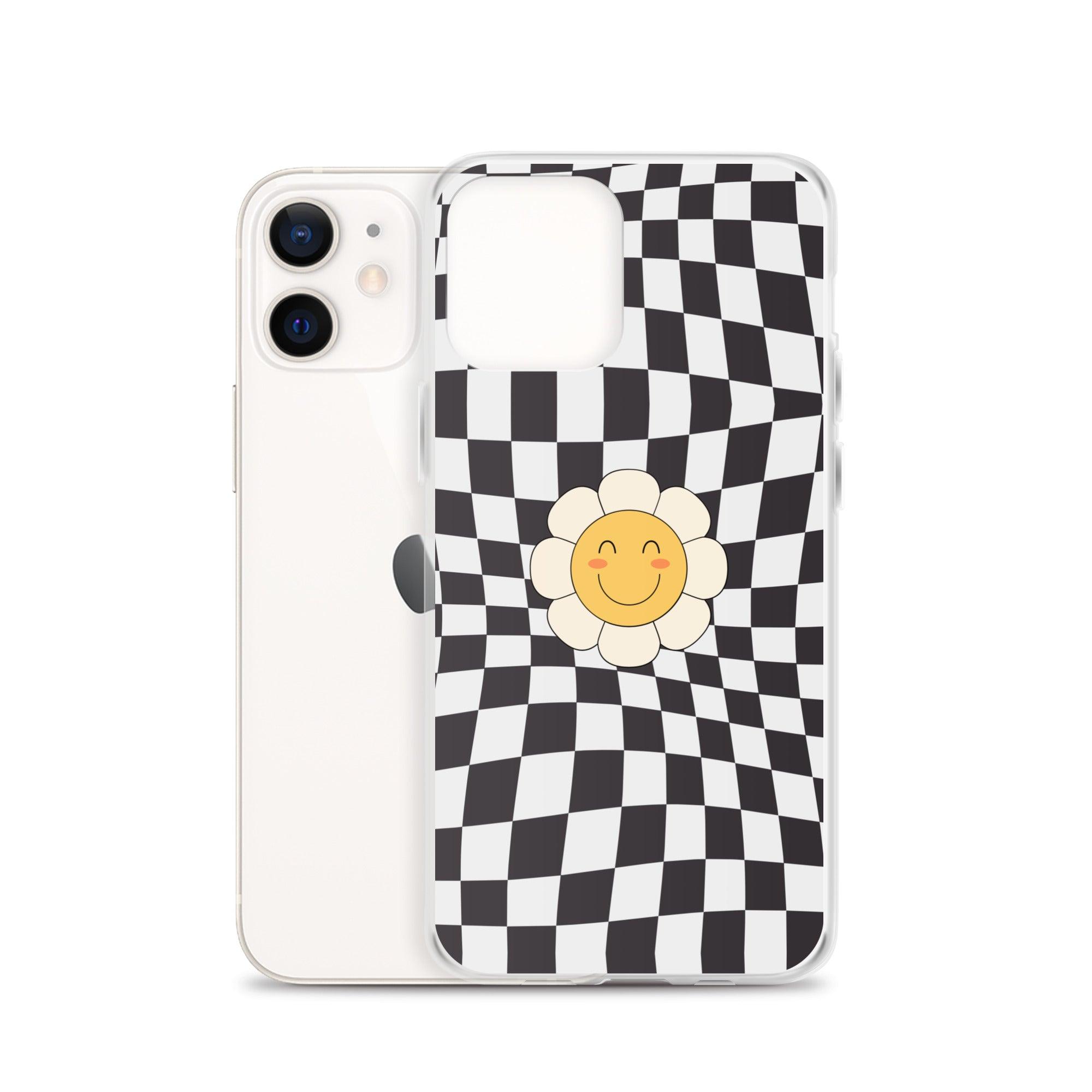 Happy Flower BLACK | Clear Case for iPhone® - Sunday Golden