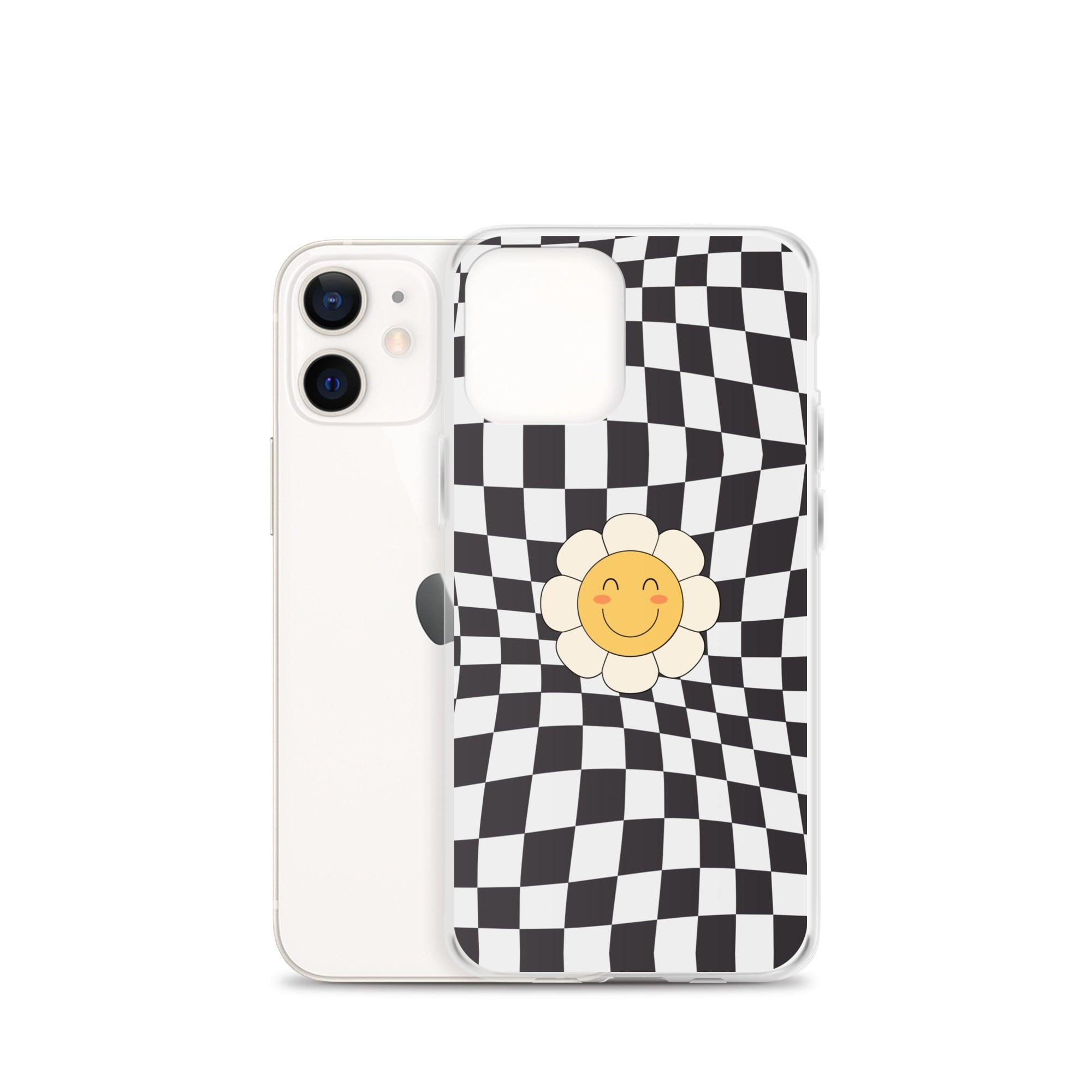 Happy Flower BLACK | Clear Case for iPhone® - Sunday Golden