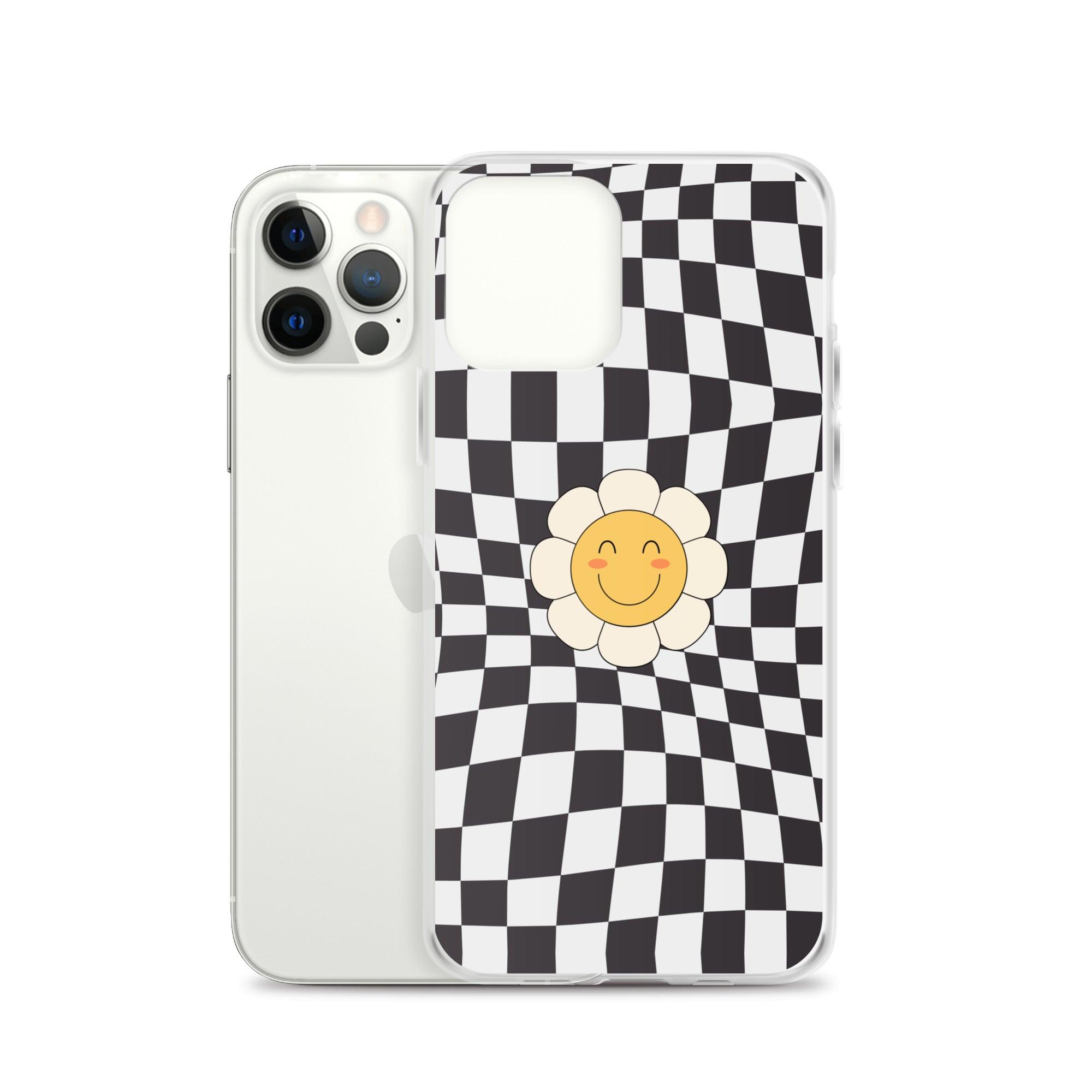 Happy Flower BLACK | Clear Case for iPhone® - Sunday Golden