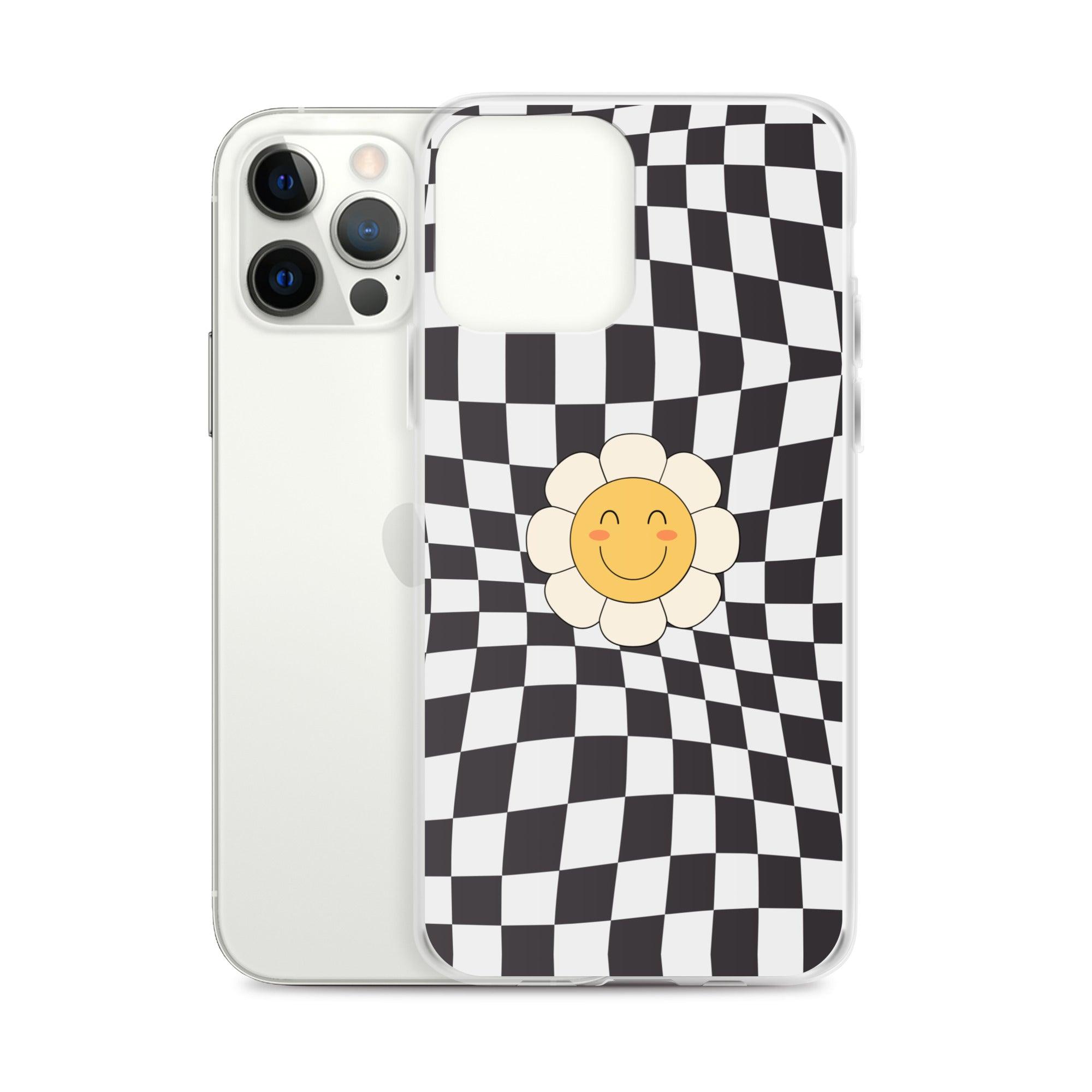 Happy Flower BLACK | Clear Case for iPhone® - Sunday Golden
