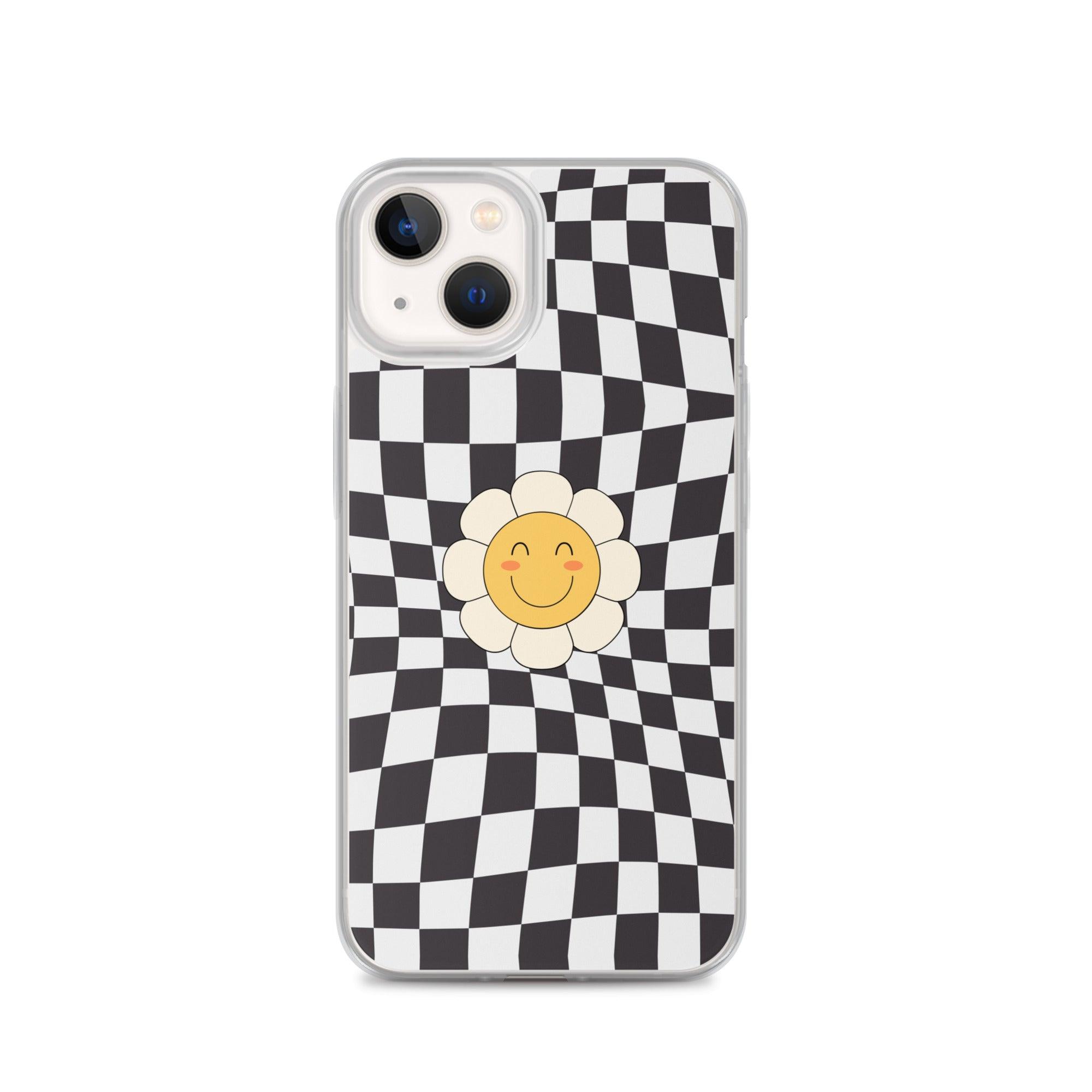 Happy Flower BLACK | Clear Case for iPhone® - Sunday Golden