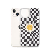 Happy Flower BLACK | Clear Case for iPhone® - Sunday Golden