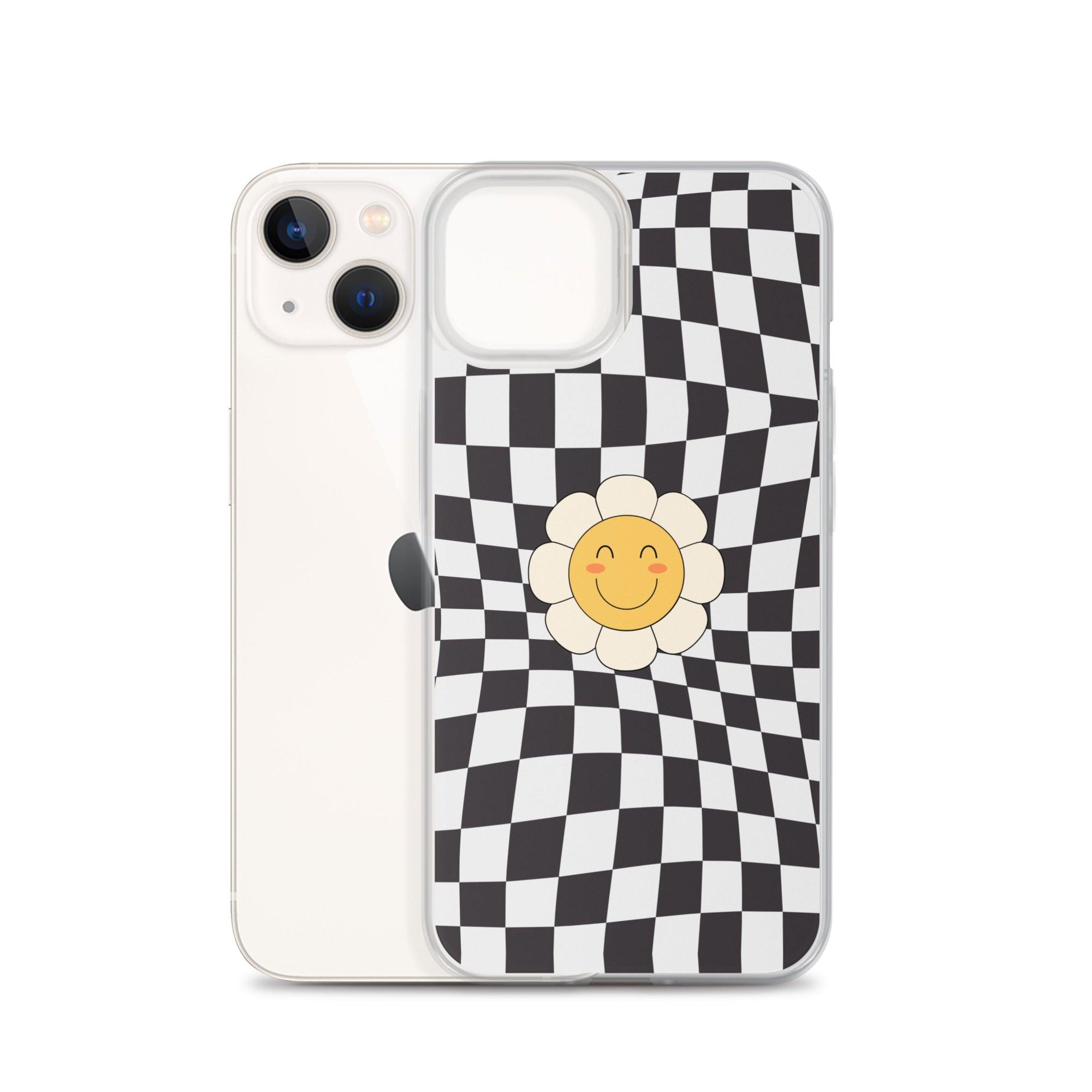 Happy Flower BLACK | Clear Case for iPhone® - Sunday Golden