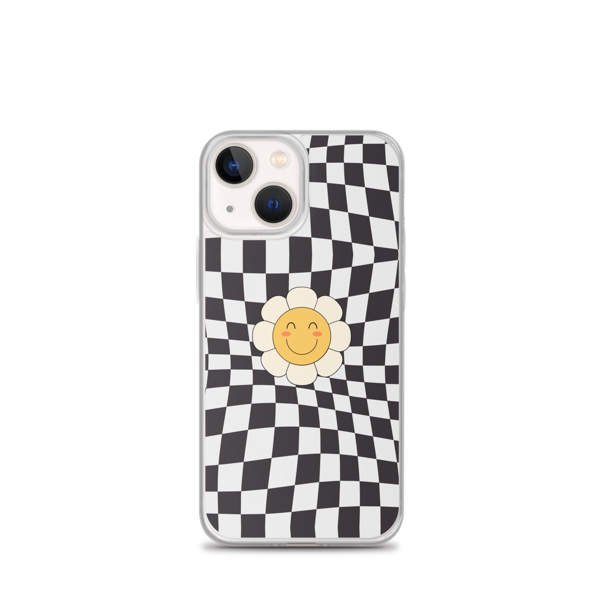 Happy Flower BLACK | Clear Case for iPhone® - Sunday Golden