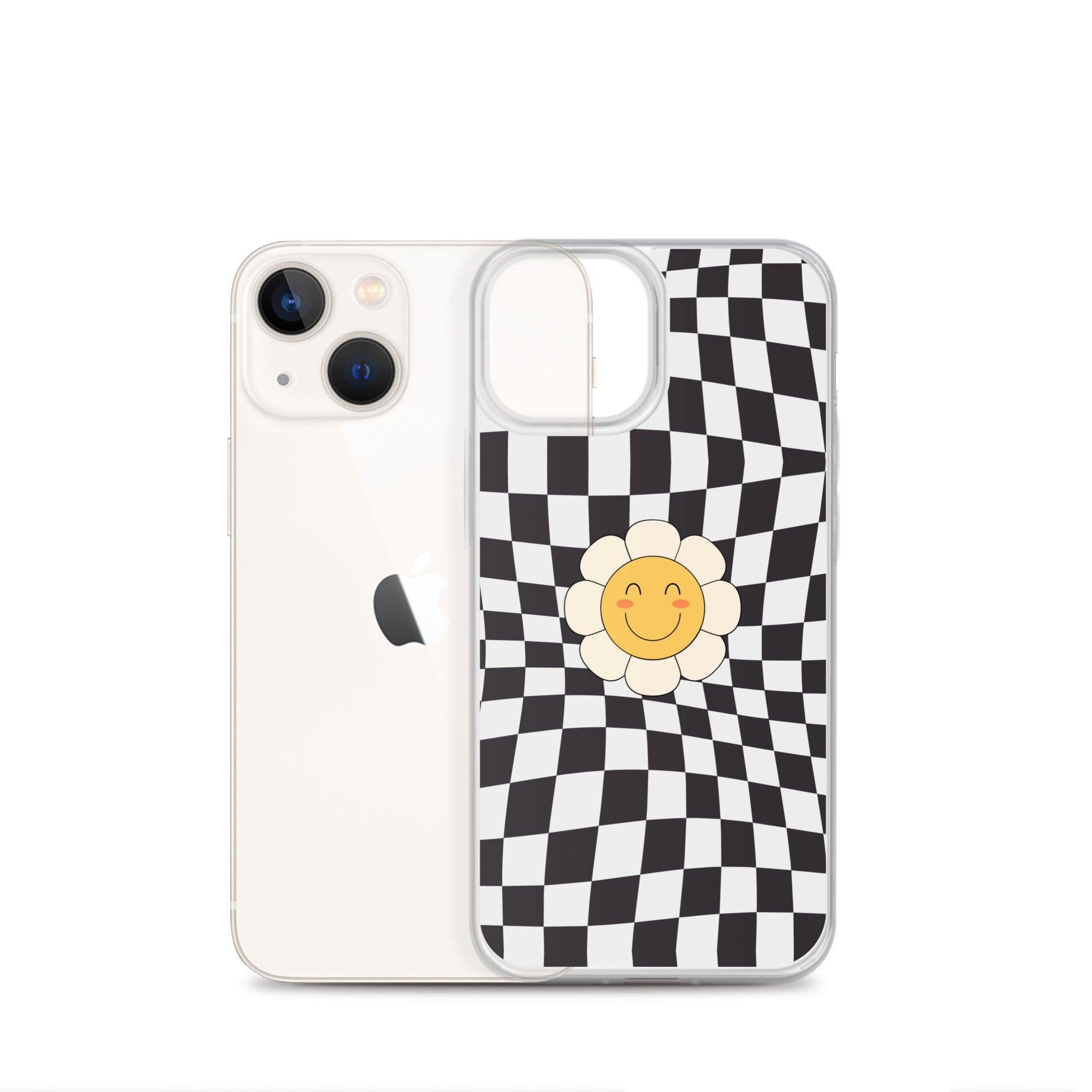Happy Flower BLACK | Clear Case for iPhone® - Sunday Golden