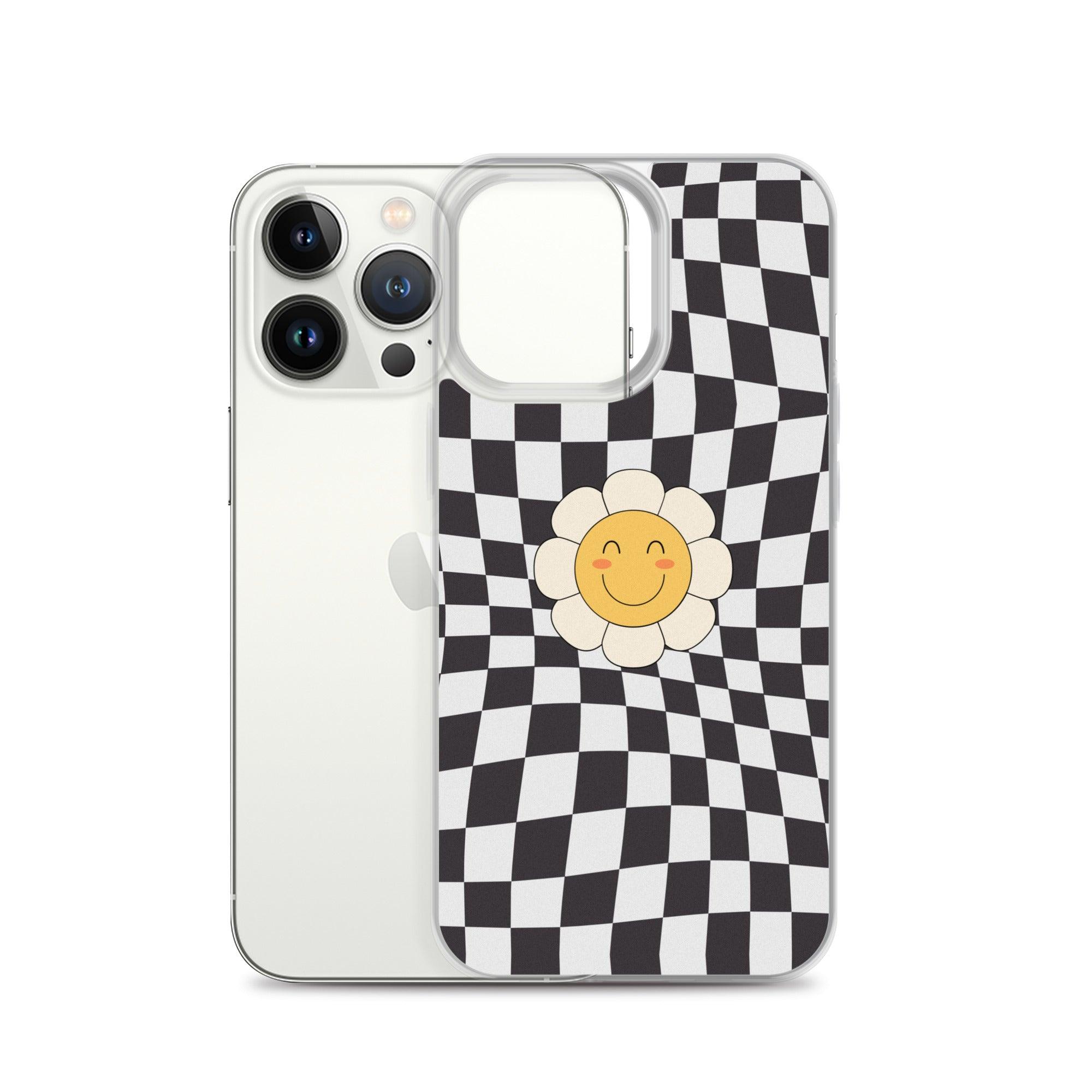 Happy Flower BLACK | Clear Case for iPhone® - Sunday Golden
