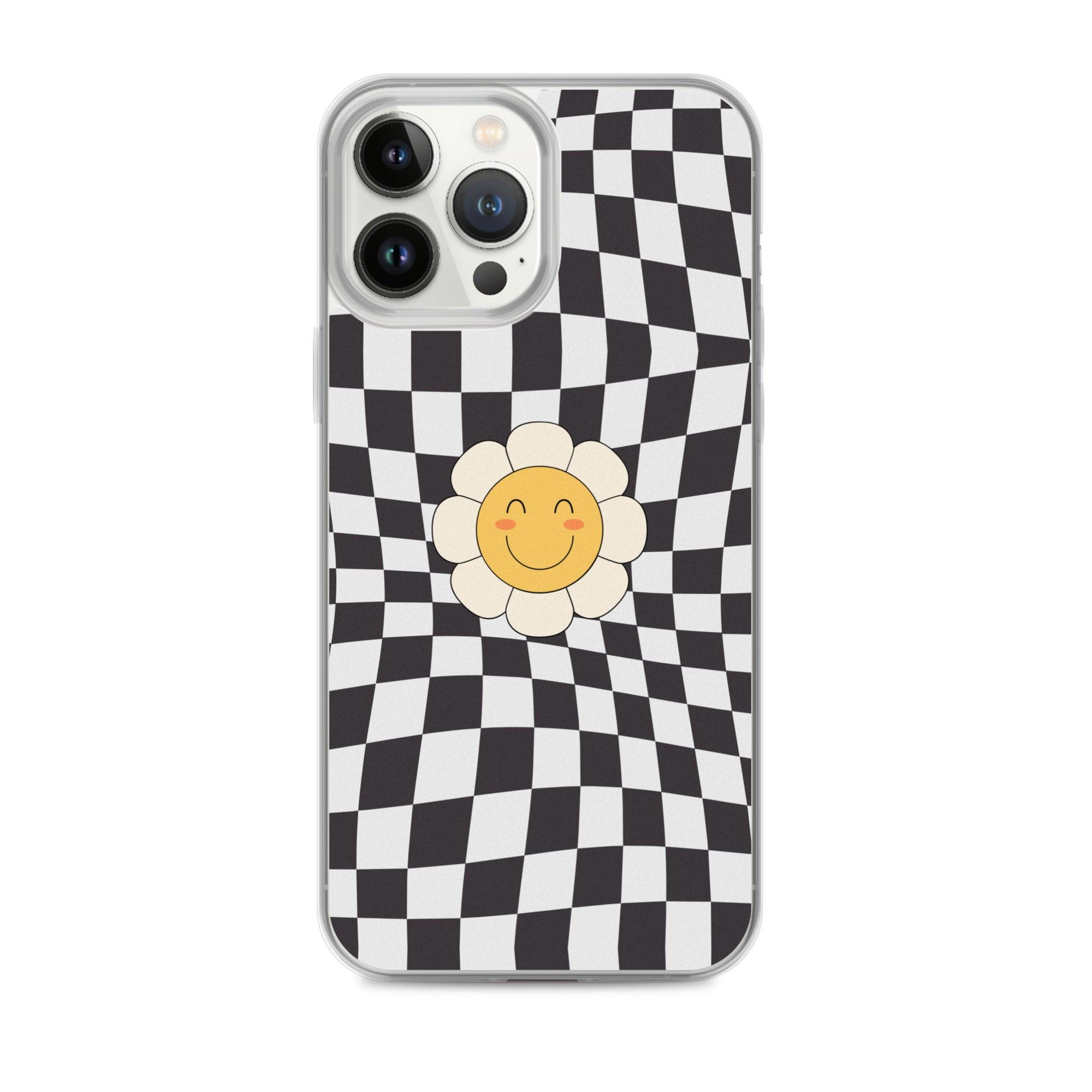 Happy Flower BLACK | Clear Case for iPhone® - Sunday Golden