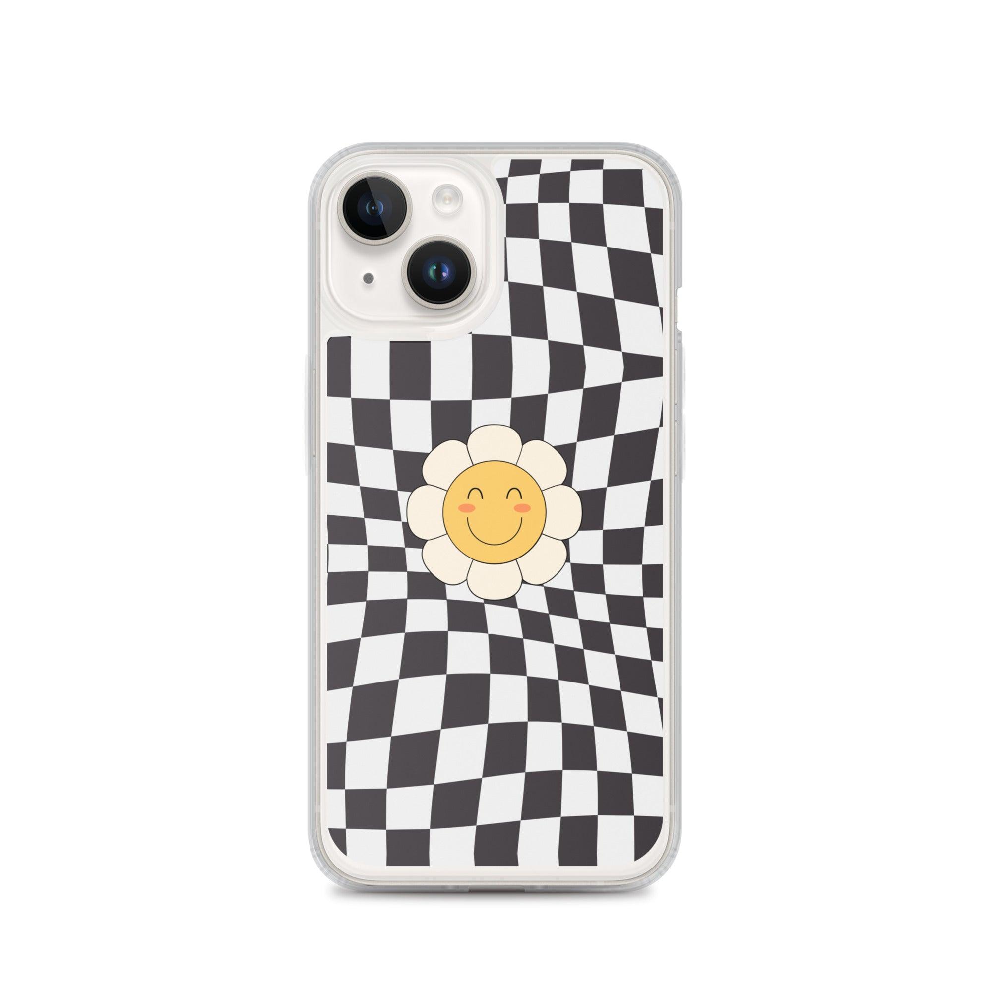 Happy Flower BLACK | Clear Case for iPhone® - Sunday Golden