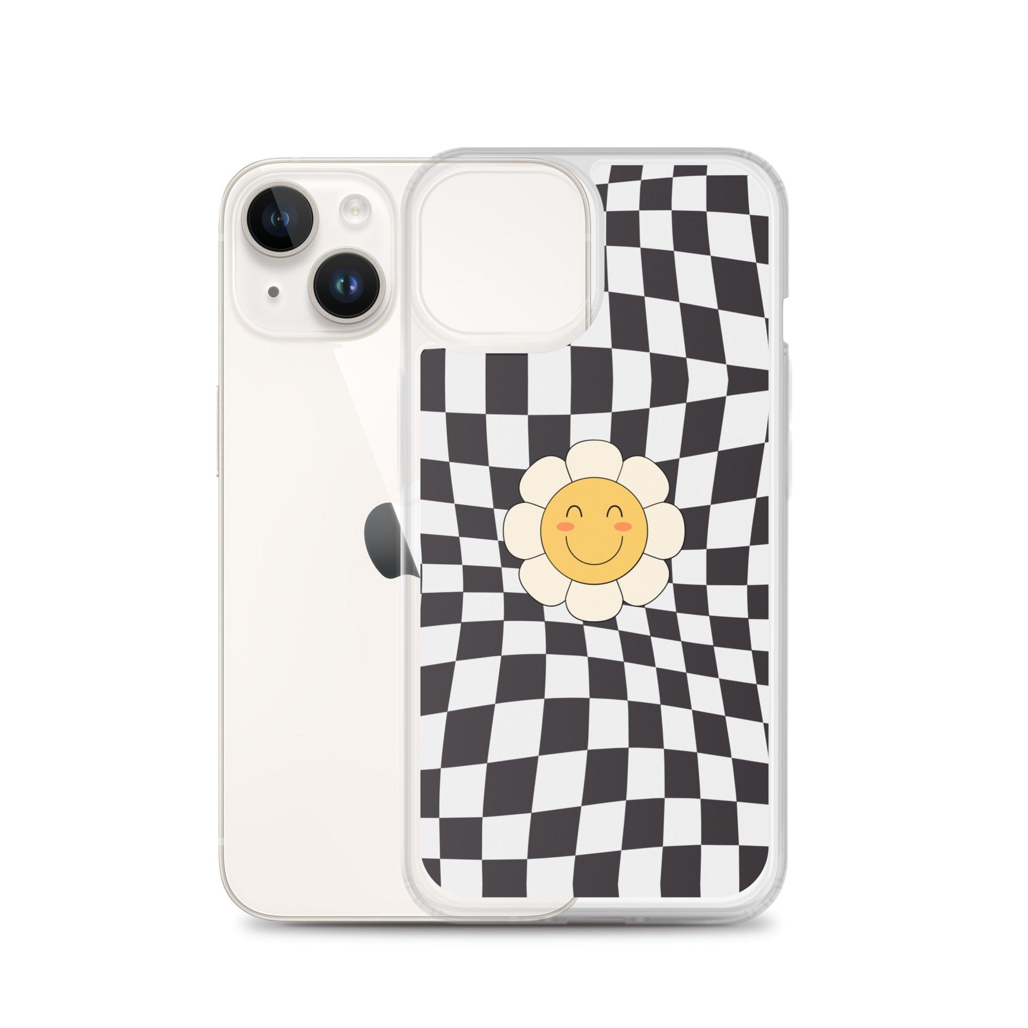 Happy Flower BLACK | Clear Case for iPhone® - Sunday Golden