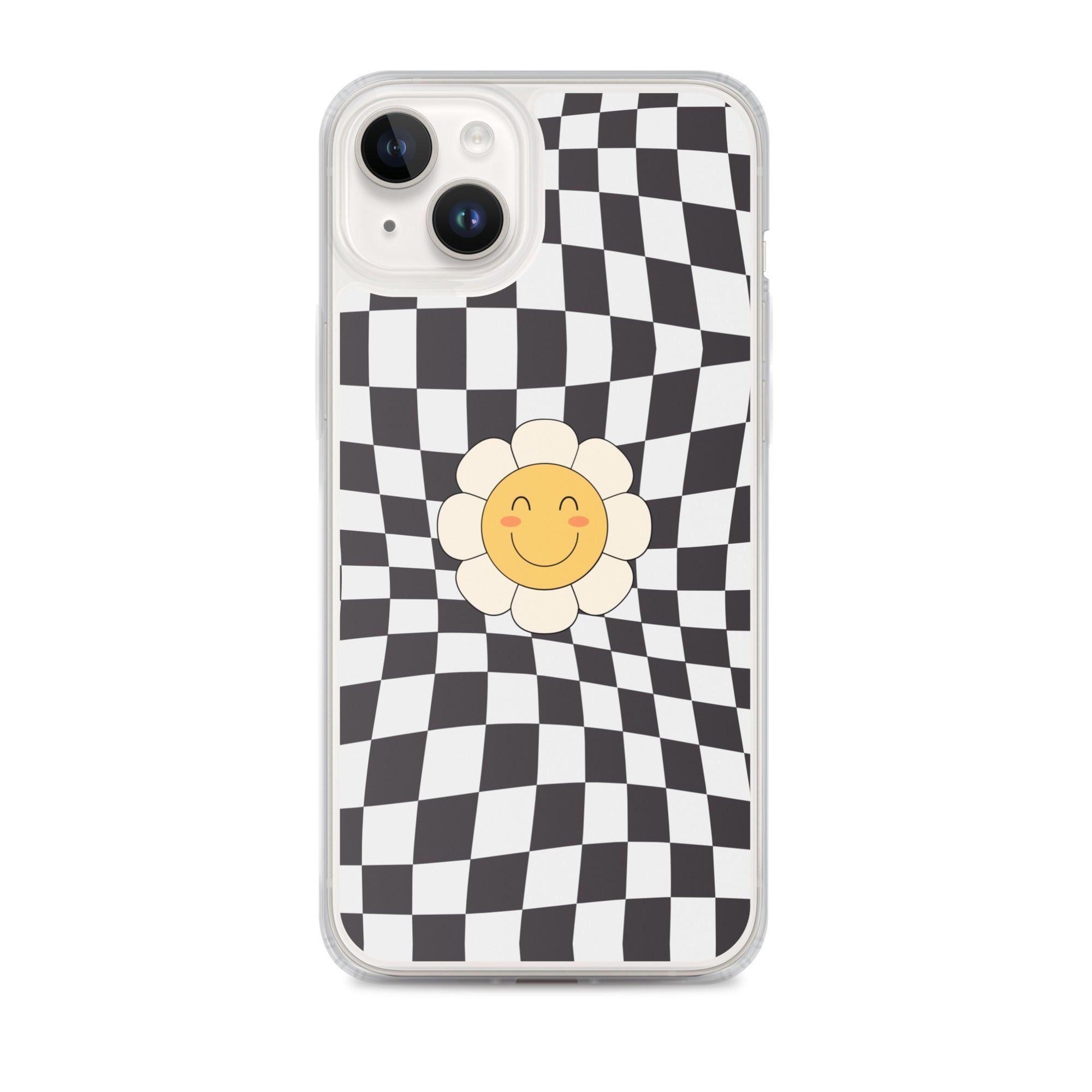 Happy Flower BLACK | Clear Case for iPhone® - Sunday Golden