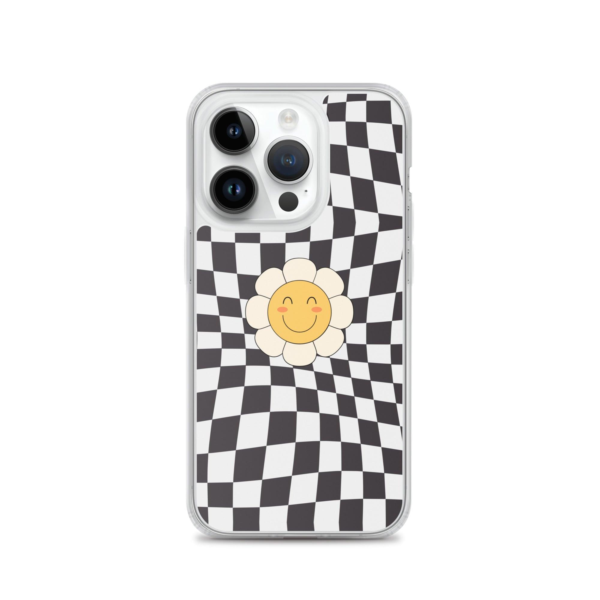 Happy Flower BLACK | Clear Case for iPhone® - Sunday Golden