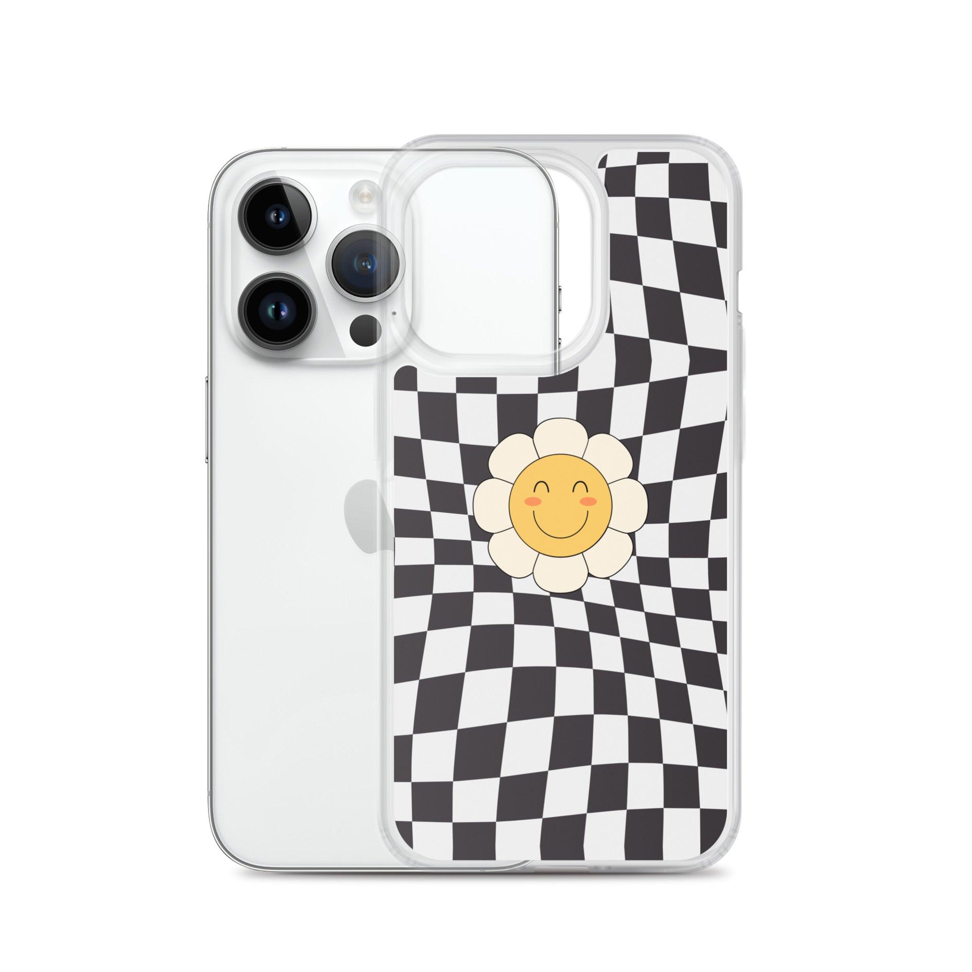 Happy Flower BLACK | Clear Case for iPhone® - Sunday Golden