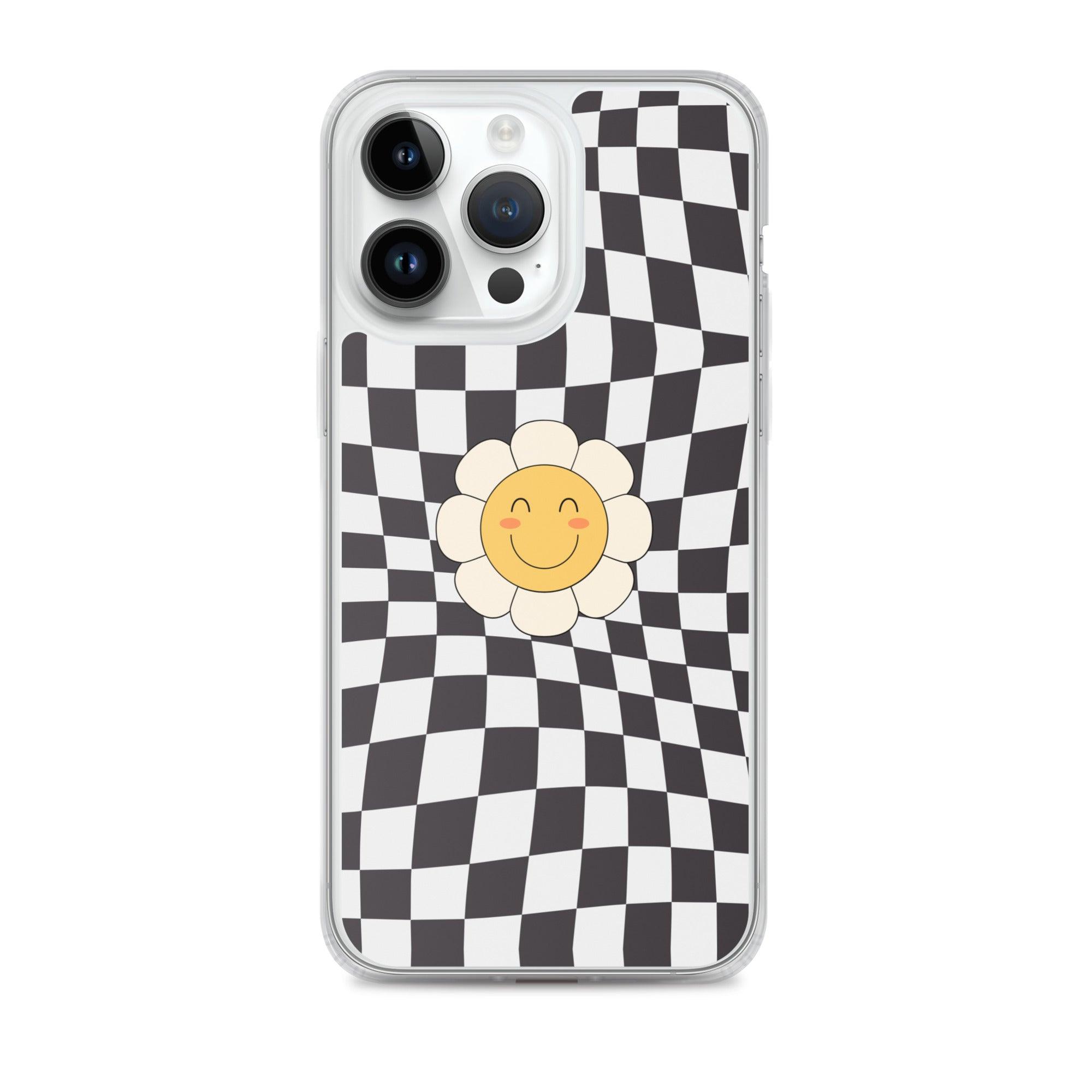 Happy Flower BLACK | Clear Case for iPhone® - Sunday Golden
