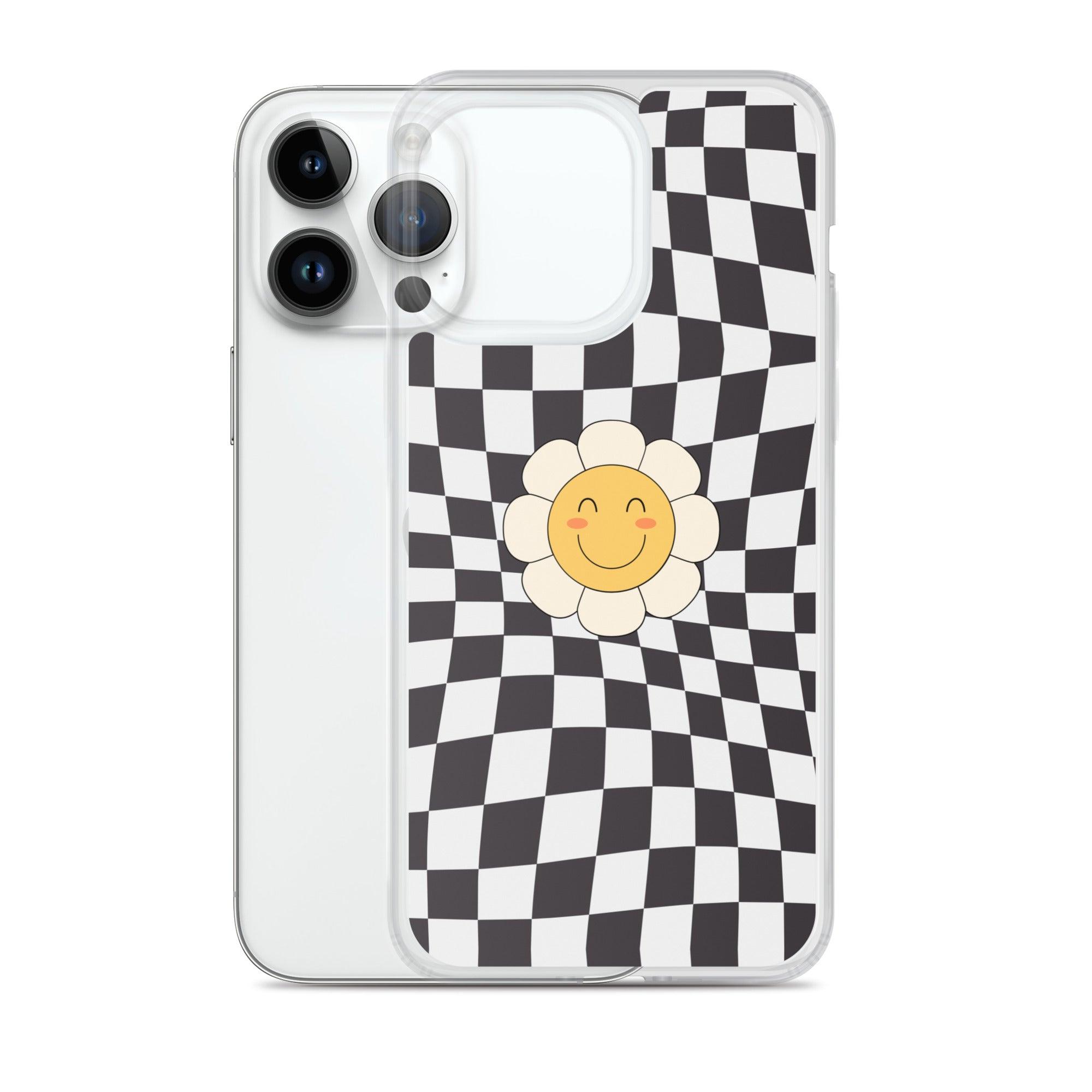 Happy Flower BLACK | Clear Case for iPhone® - Sunday Golden