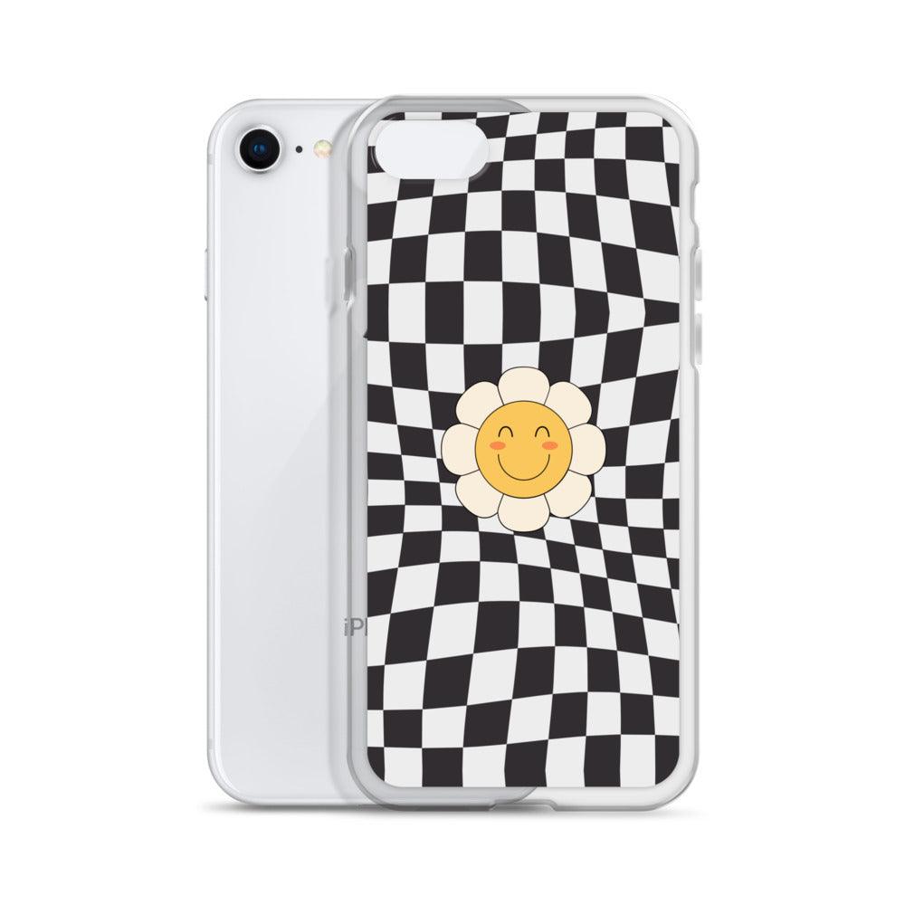 Happy Flower BLACK | Clear Case for iPhone® - Sunday Golden