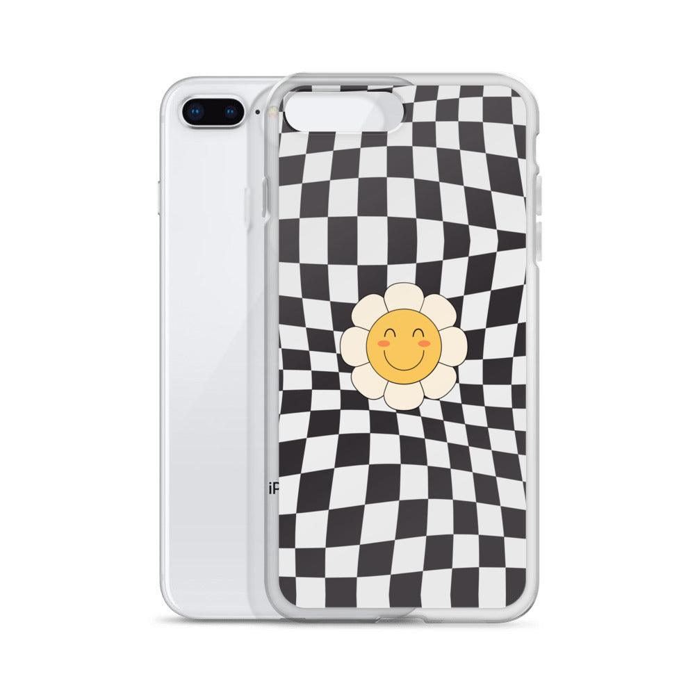 Happy Flower BLACK | Clear Case for iPhone® - Sunday Golden