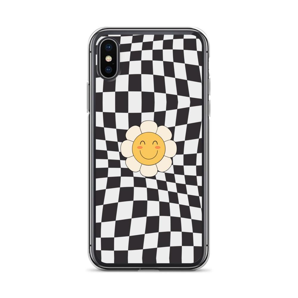 Happy Flower BLACK | Clear Case for iPhone® - Sunday Golden