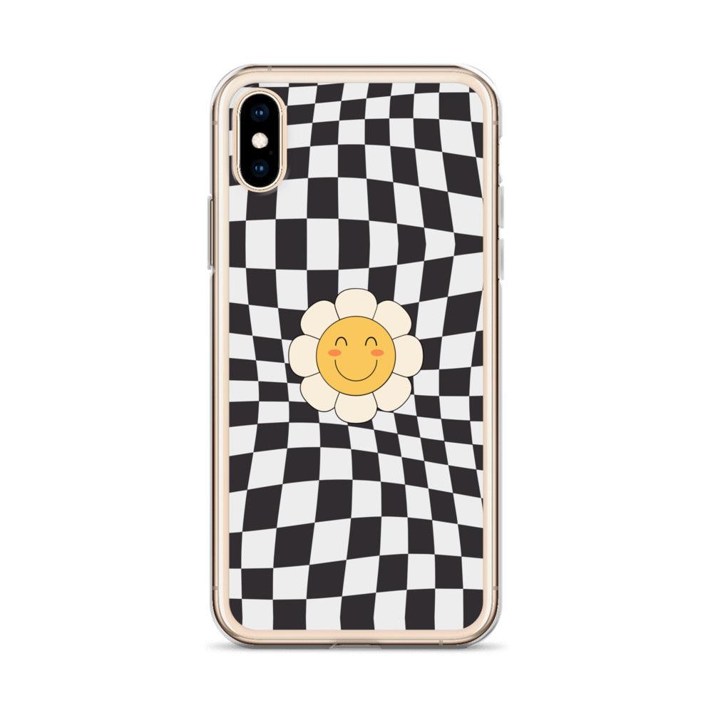 Happy Flower BLACK | Clear Case for iPhone® - Sunday Golden