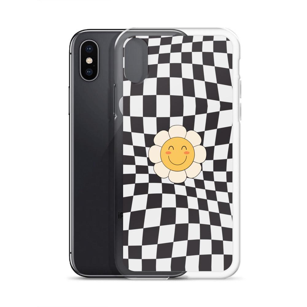 Happy Flower BLACK | Clear Case for iPhone® - Sunday Golden