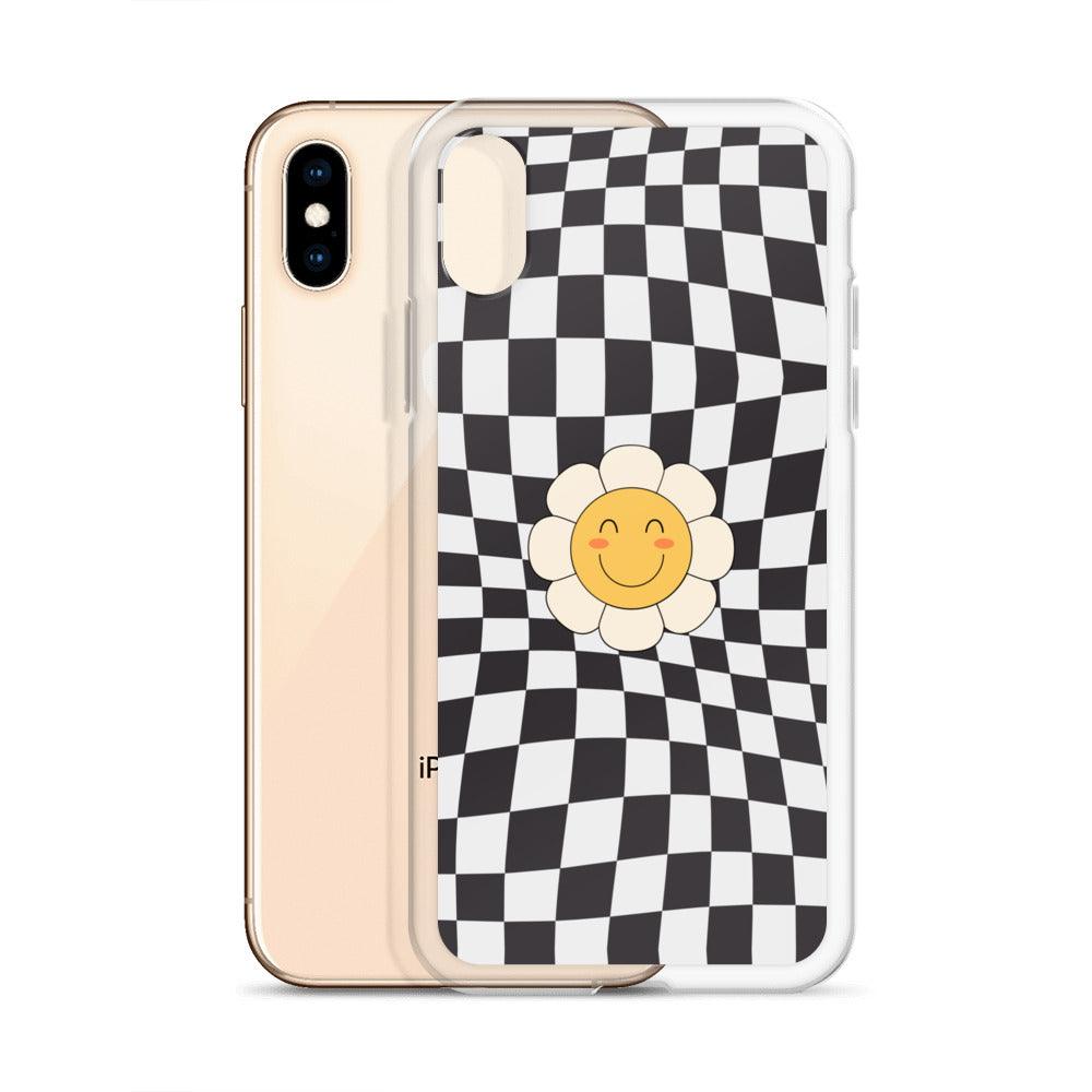 Happy Flower BLACK | Clear Case for iPhone® - Sunday Golden